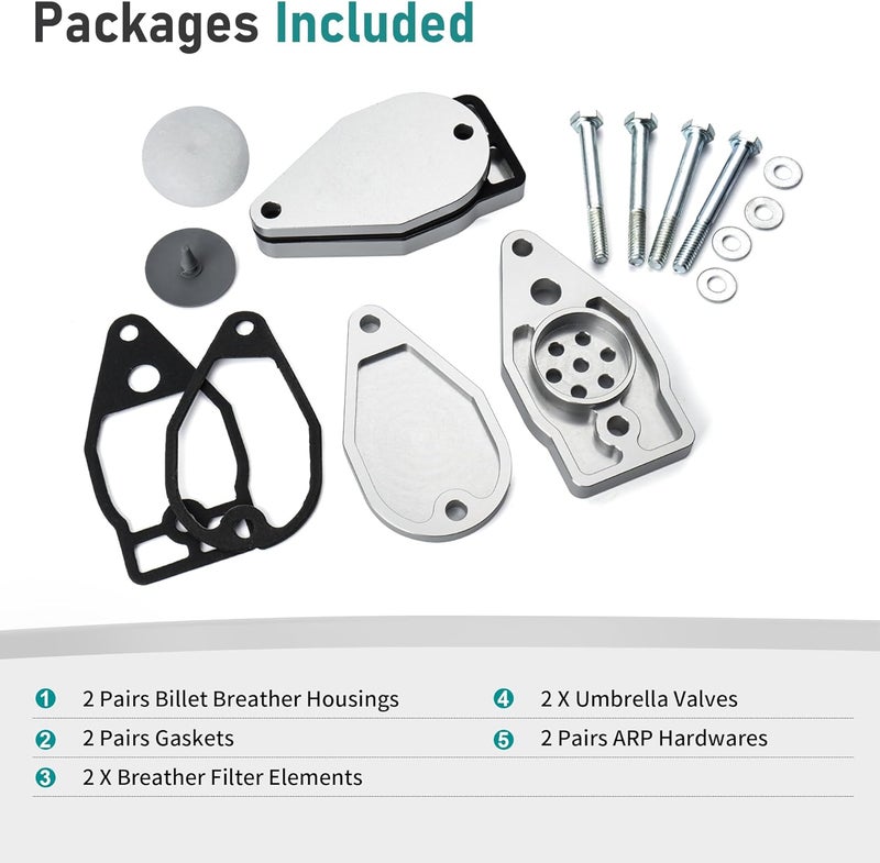 MoKitDora Twin Cam Rocker Box Breather Kit for Harley 1999-2017 Touring Softail Dyna - Image 3